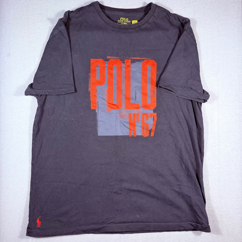 Polo Ralph Lauren Mens Graphic T-Shirt Black‎ No 67 Logo Cotton Classic Fit M